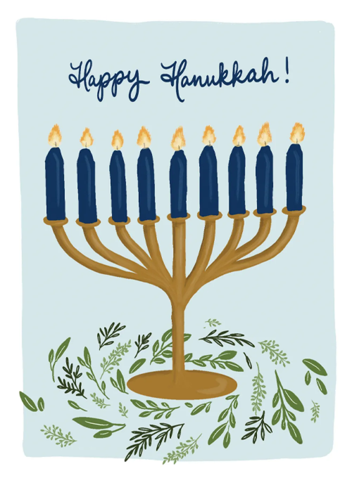 Menorah Greens - holiday_cards - Card
