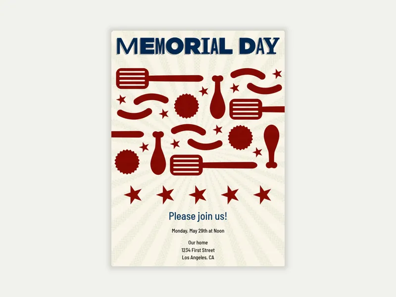 Memorial Day Grill - memorial_day - Invitation