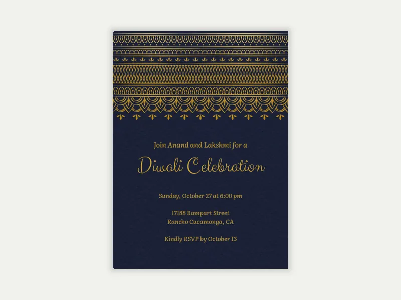 Mehndi - diwali - Invitation