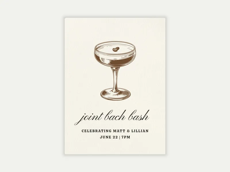 Dirty-tini - bachelorette - Invitation