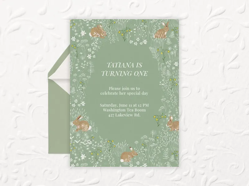 Laura Ashley: Meadow Bunnies - laura_ashley - Invitation