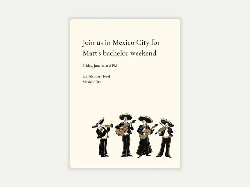 Mariachi Band - bachelor - Invitation