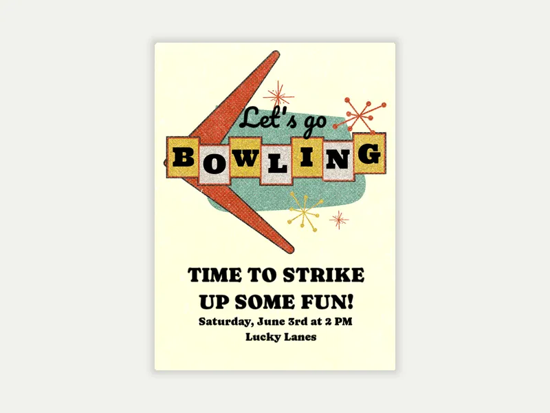 Let's Go Bowling - bowling - Invitation