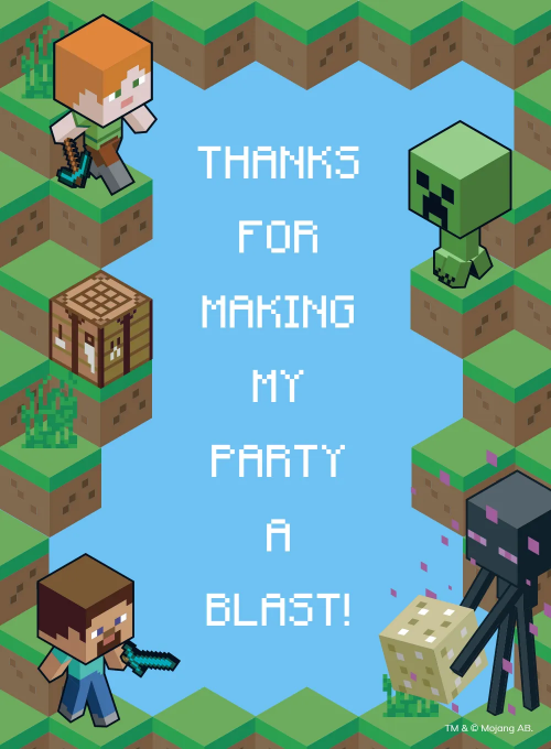 Minecraft: Vanilla Isometric Map - thankyou_cards - Card