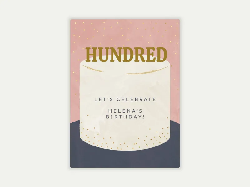 Milestone Candle Cake 100th Birthday - 100th_birthday - Invitation