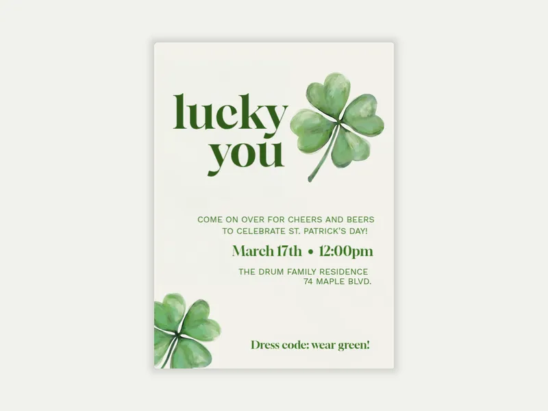 Lucky Party - st_patricks_day - Invitation