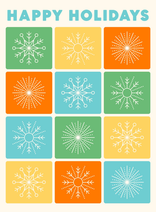 Modern Snowflakes - christmas_cards - Card