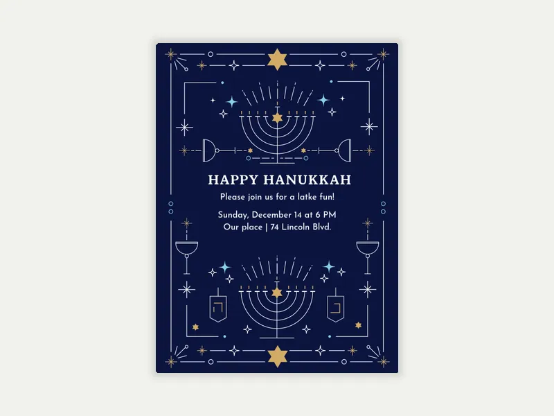 Modern Minimalist Hanukkah - featured - Invitation