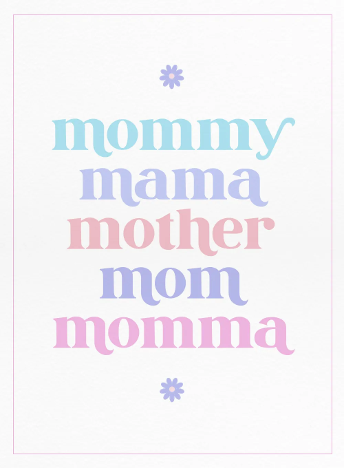 Mom Words - mothers_day_cards - Card