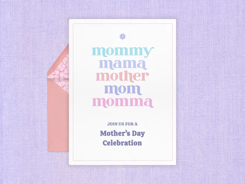 Mom Words - mothers_day - Invitation