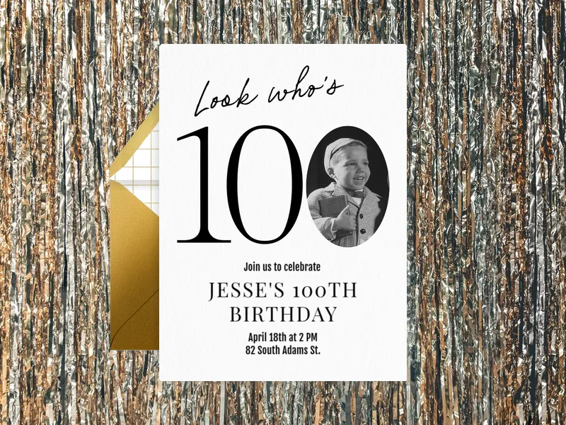 Major Decade (Photo) - 100th_birthday - Invitation