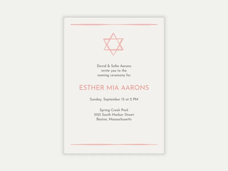 Naming Ceremony - baby_naming_bris - Invitation