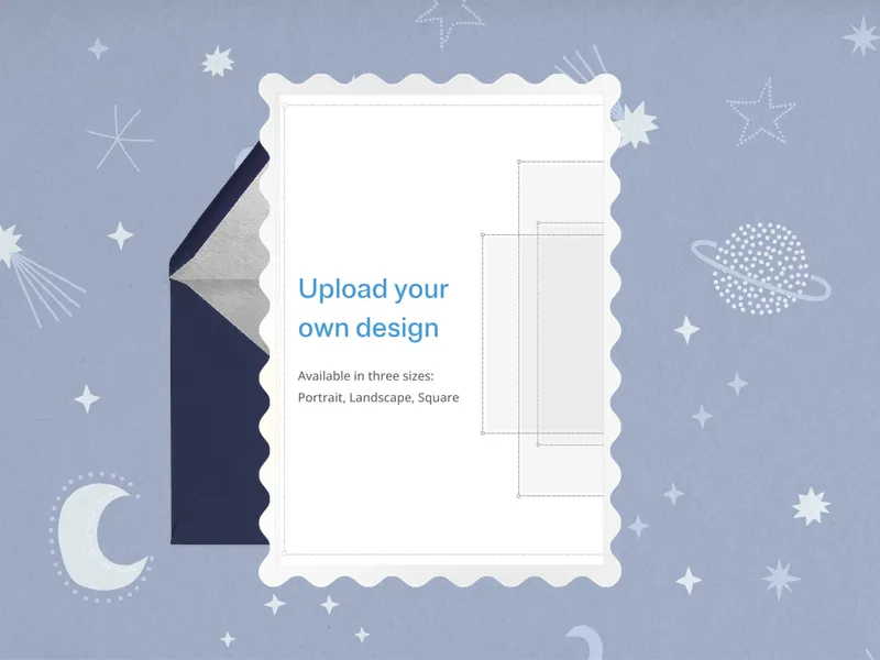 Upload Your Own Design (Moon & Stars) - babys_first - Invitation