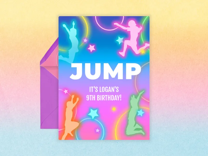 Neon Jump - birthday_forkids - Invitation