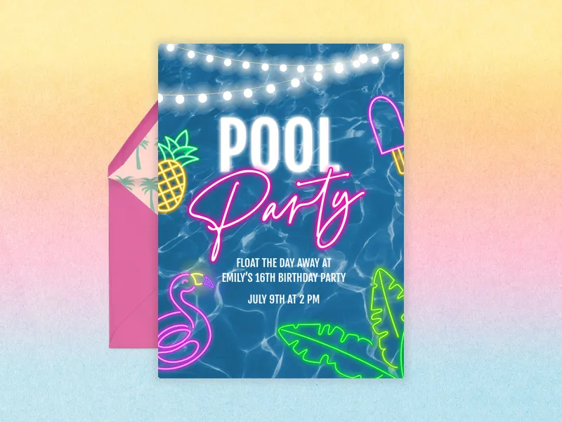 Neon & Lights - birthday_forteens - Invitation