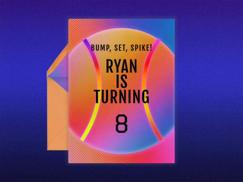 Neon Sports - 8th_birthday - Invitation