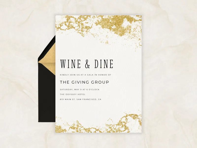Marble Swirl - dinner_party - Invitation