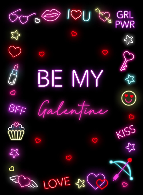 Neon Galentine - sending_love_cards - Card