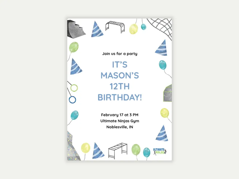Ultimate Ninjas: Party Time - 12th_birthday - Invitation
