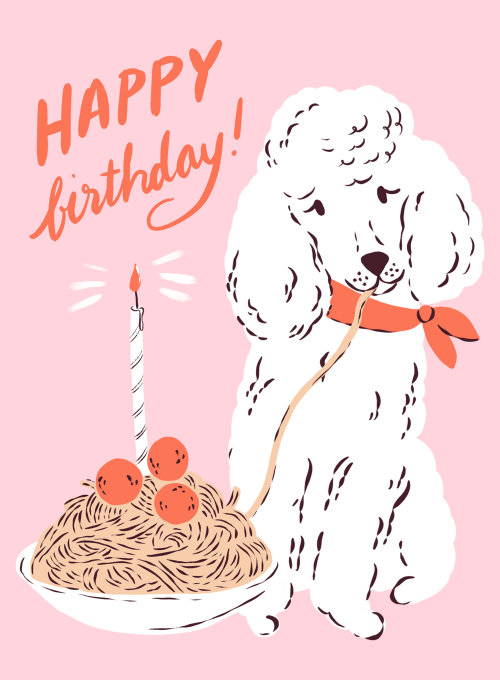 Noodle Poodle - birthday_kids_cards - Card