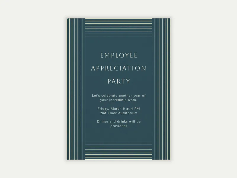 Blue Motion Stripes - appreciation_events - Invitation