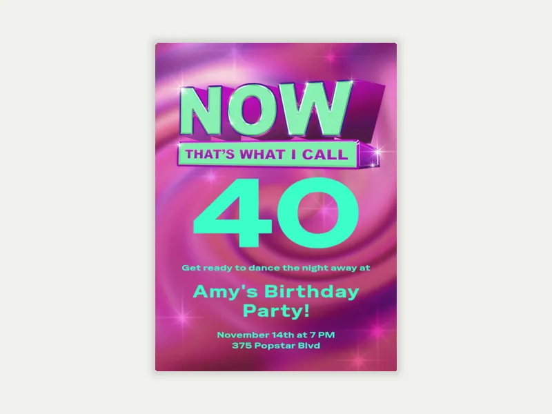 Now, That’s Fun - 40th_birthday - Invitation