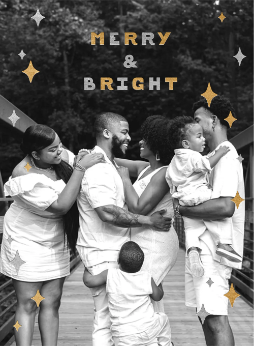 Merry & Bright Holiday Stars (Photo) - design_your_own_cards - Card