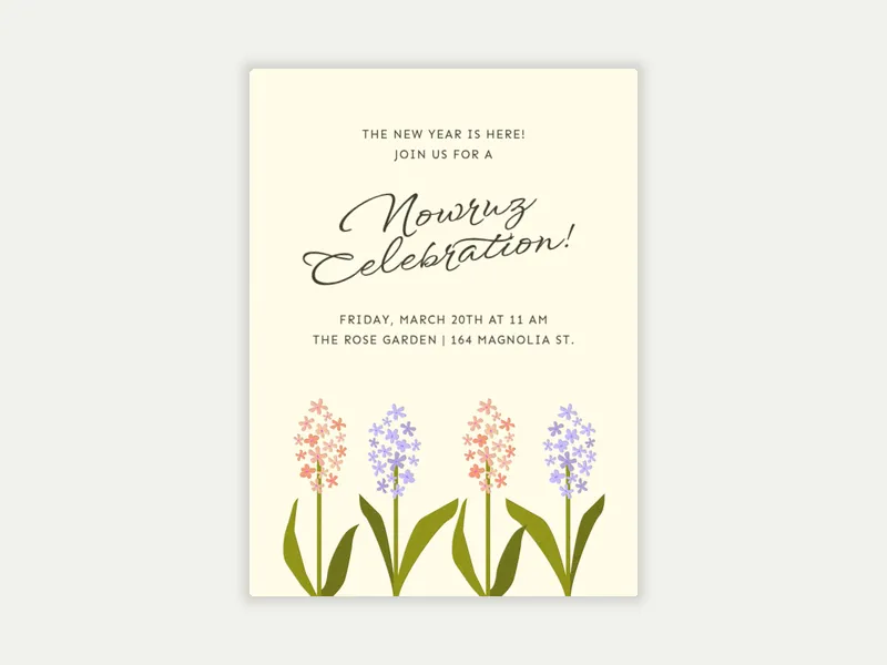 Nowruz Flowers - nowruz - Invitation