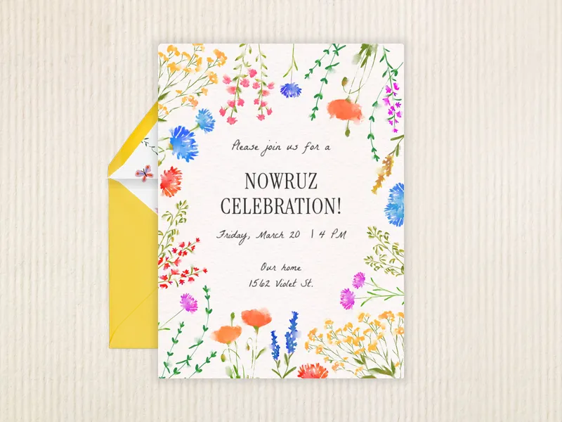 Spring Florals - nowruz - Invitation