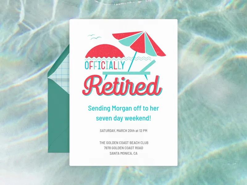 Officially Retired - retirement_farewell - Invitation