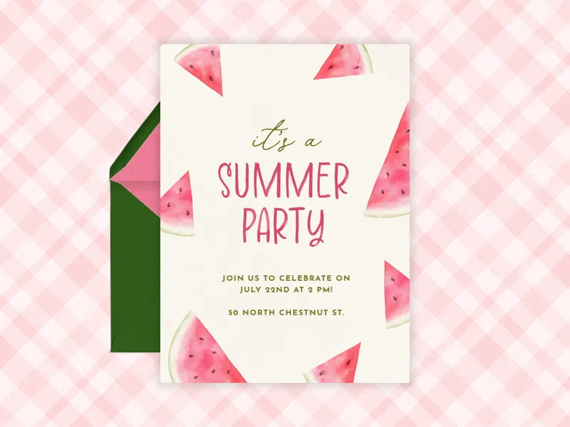 One in a Melon - bbq - Invitation