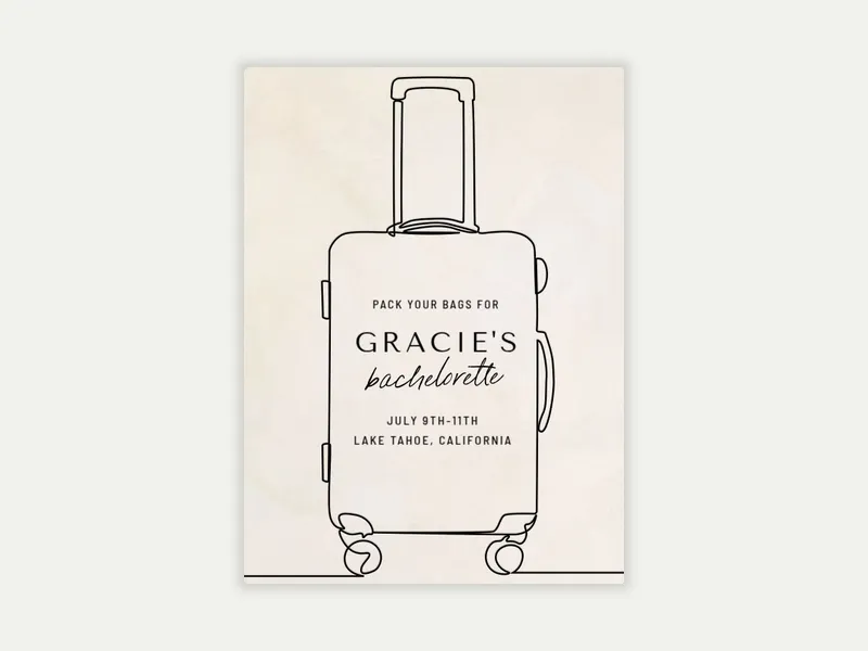 On The Go - bachelorette - Invitation