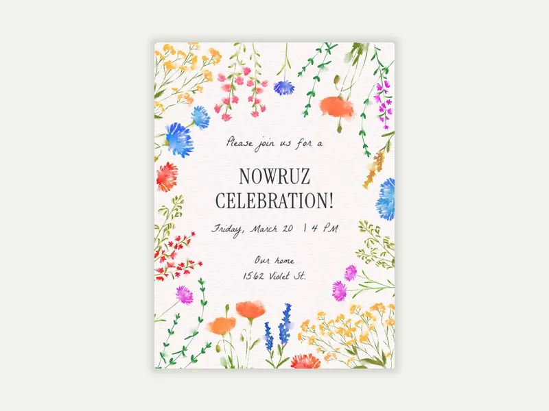 Nowruz Spring Florals - nowruz - Invitation