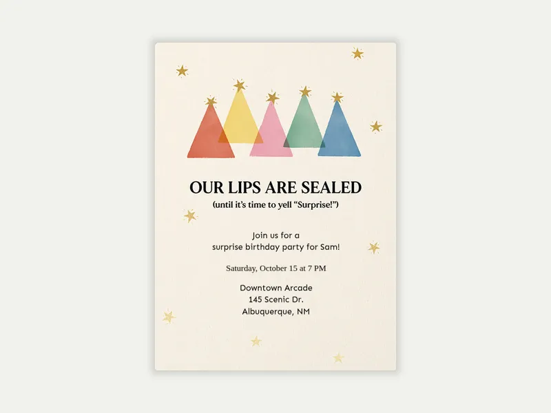 Our Lips Are Sealed - surprise_party - Invitation