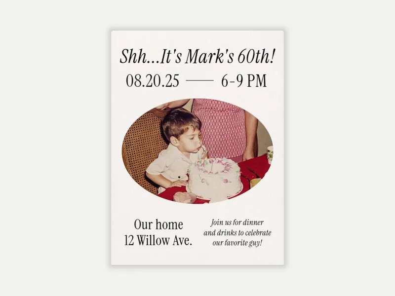 Oval View (Photo) - surprise_party - Invitation