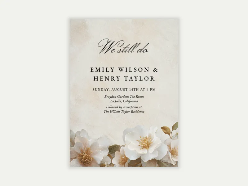 Painted Peonies - vow_renewal - Invitation