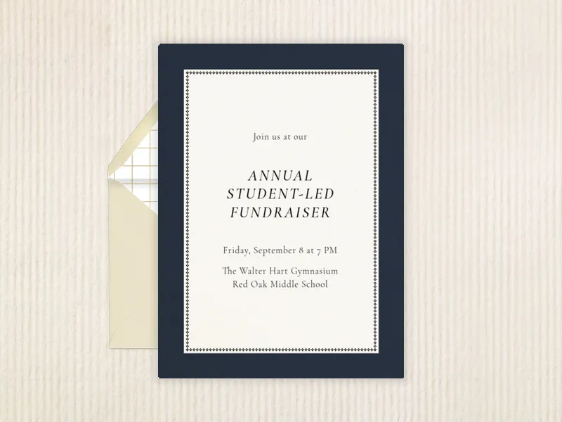 Navy Diamond Border - school - Invitation