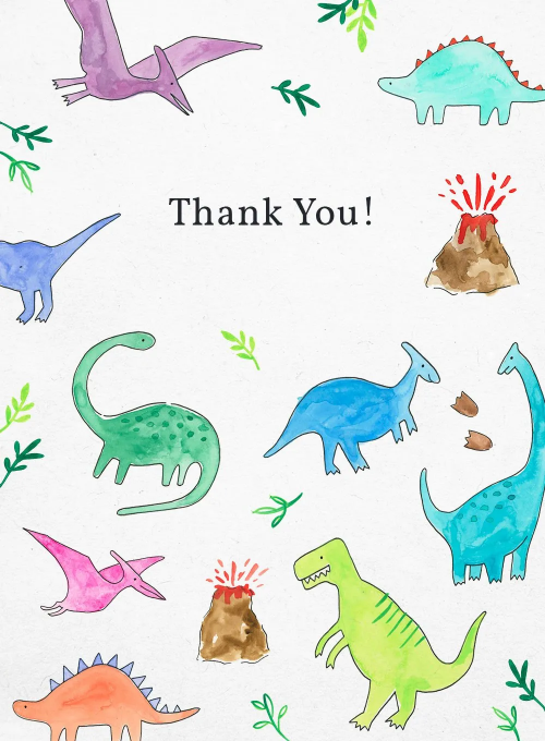 Party Dinos Thank You - thankyou_cards - Card