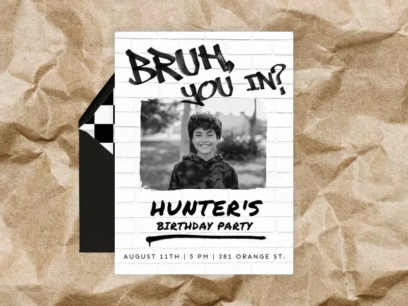 Party Dude (Photo) - 9th_birthday - Invitation