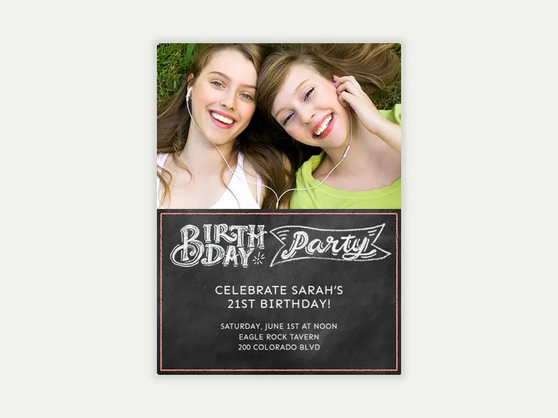 Party in Style Chalkboard 21st Birthday - 21st_birthday - Invitation