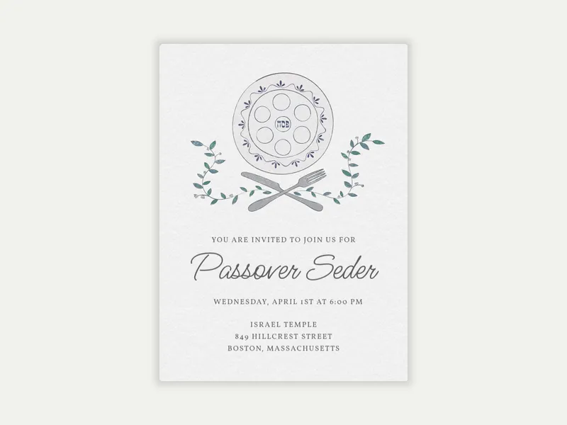 Passover Feastings - passover - Invitation
