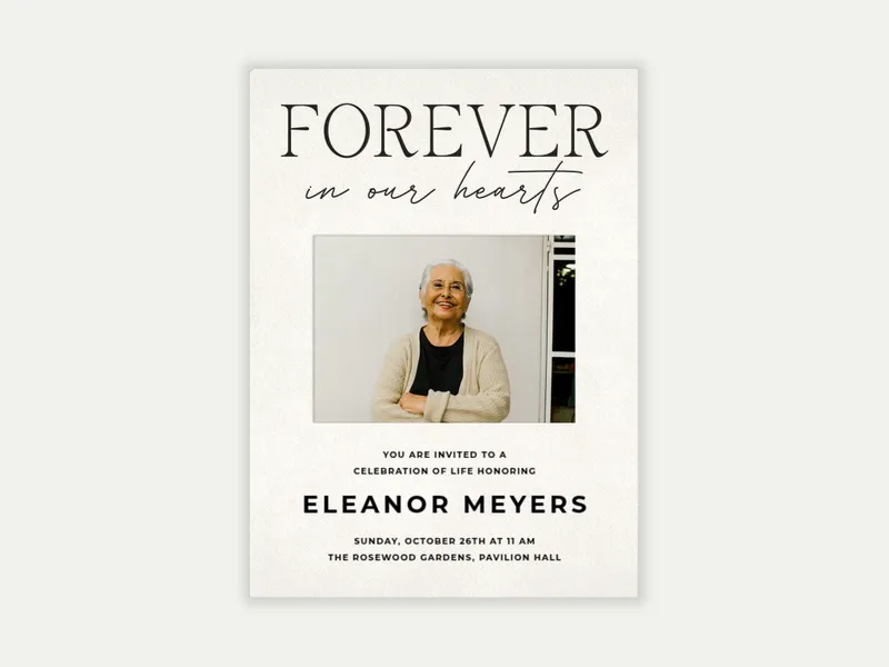 Paper Frame (Photo) - funeral_memorial_service - Invitation