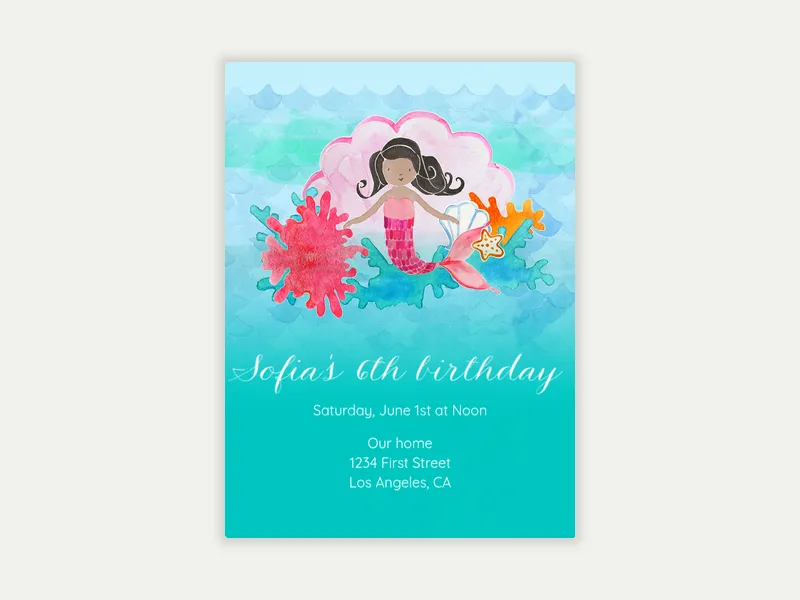 Oceans of Fun Mermaid - featured - Invitation