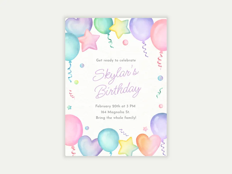 Pastel Palooza - birthday - Invitation