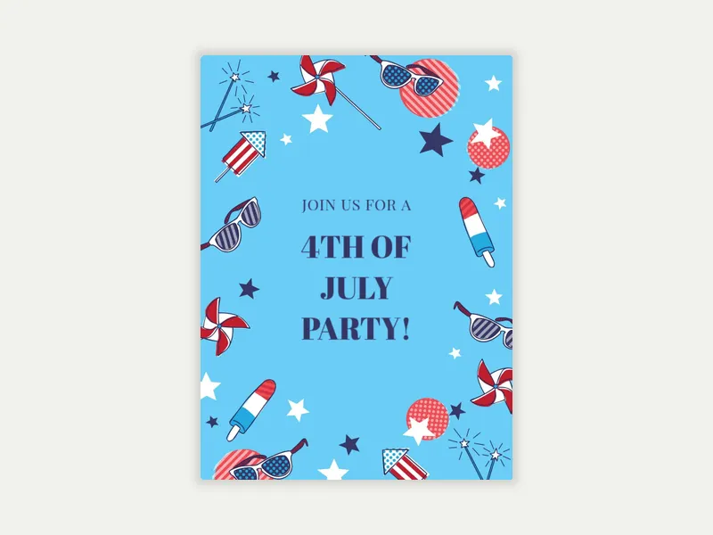 Patriotic Summer - july_fourth - Invitation