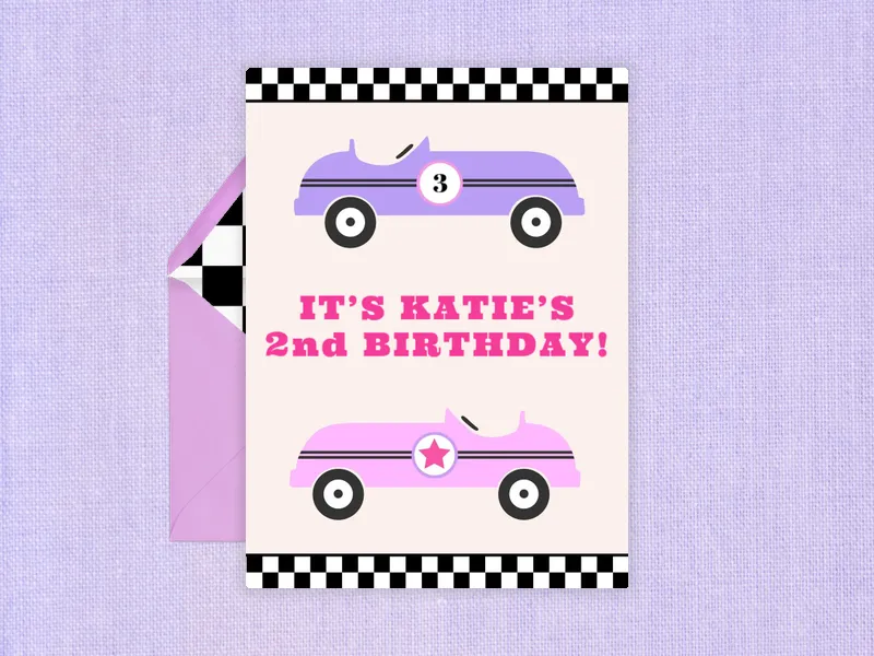 Pastel Vintage Race Cars - featured - Invitation
