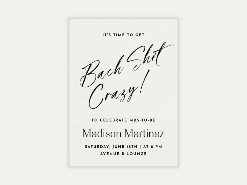 Penned & Papered - bachelorette - Invitation