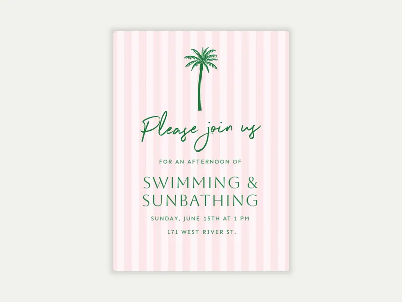 Palm Bungalow - tween_birthday - Invitation