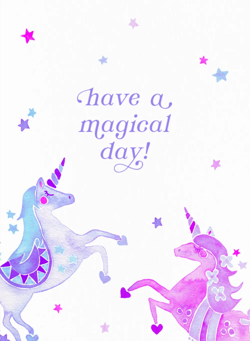 Pink & Purple Unicorn Birthday - birthday_adults_cards - Card