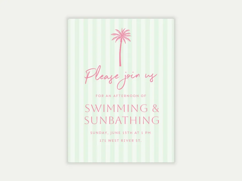 Palm Bungalow - pool_party - Invitation